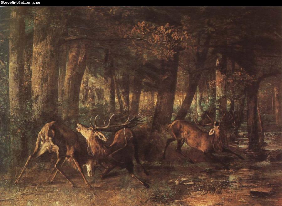 Gustave Courbet The War between deer